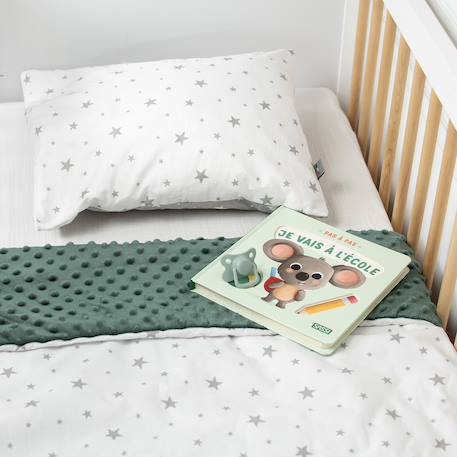 Couverture réversible et ultra douce stella Bleu+Camel+Écru+Gris+Rose+Vert 20 - vertbaudet enfant 