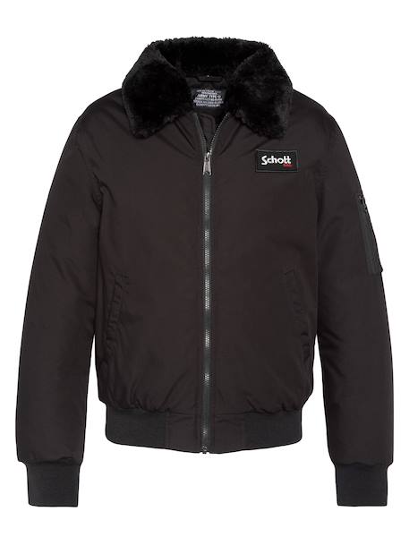 Blouson col amovible en fausse fourrure Noir 1 - vertbaudet enfant 