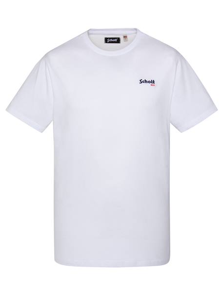 T-shirt manches courtes brodé Blanc+Bleu ciel+Bleu jean+Gris chiné+Marine+Noir+Orange+Sage kaki+Vert pastel 4 - vertbaudet enfant 