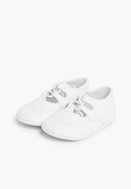 Chaussures anglaises en cuir pour bébé Beige+Blanc+Ciel clair 10 - vertbaudet enfant 