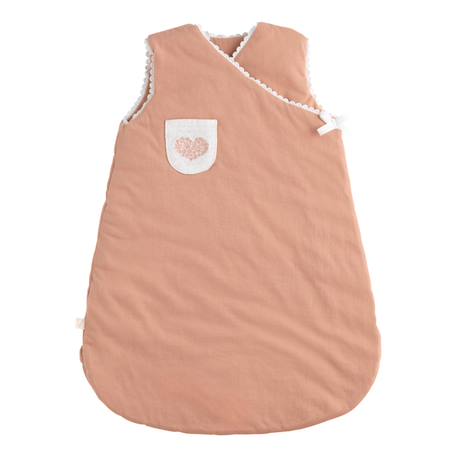 Gigoteuse bébé naissance en coton brodée - petit coeur Rose 1 - vertbaudet enfant 