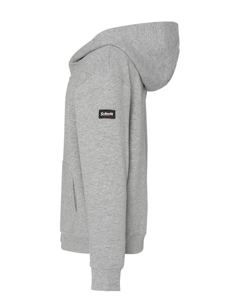 Sweatshirt uni zippé à capuche Gris chiné+Marine+Noir 2 - vertbaudet enfant 