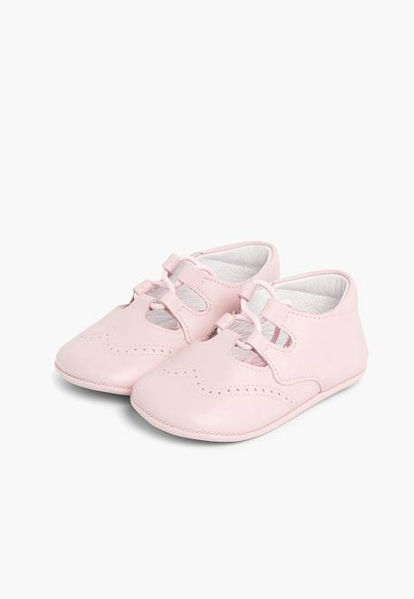 Chaussures anglaises en cuir pour bébé Rose 4 - vertbaudet enfant 