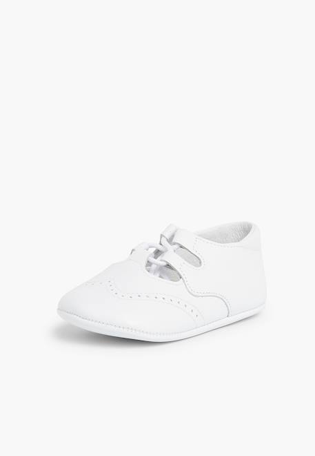 Chaussures anglaises en cuir pour bébé Beige+Blanc+Ciel clair 8 - vertbaudet enfant 