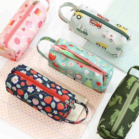 Trousse d'école et loisirs pour enfant Beige+Bleu+Gris+Jaune+Kaki+Pêche+Rose+Vert 15 - vertbaudet enfant 
