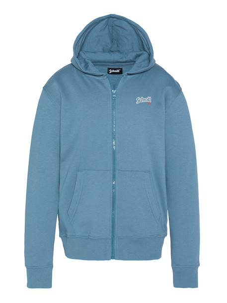 Sweatshirt zippé à capuche Bleu jean+Noir 1 - vertbaudet enfant 