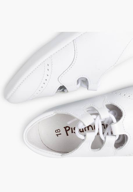 Chaussures anglaises en cuir pour bébé Beige+Blanc+Ciel clair 12 - vertbaudet enfant 