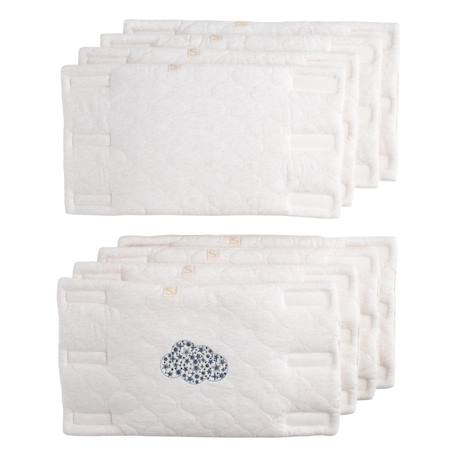 Protections de barreaux de lit en coton matelassé - petit nuage Blanc/bleu 1 - vertbaudet enfant 