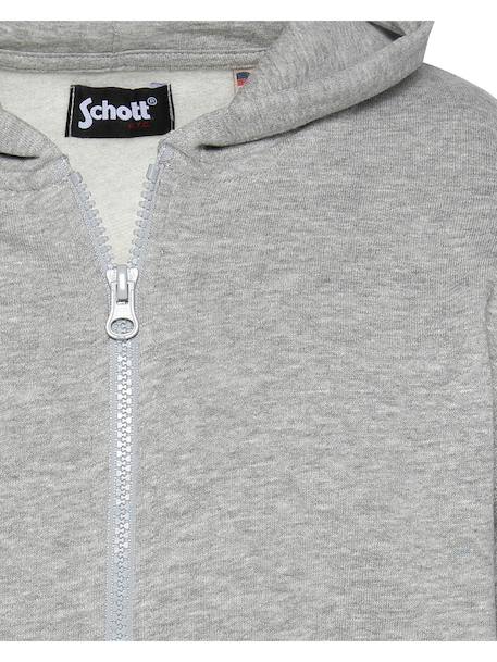 Sweatshirt uni zippé à capuche Gris chiné+Marine+Noir 3 - vertbaudet enfant 