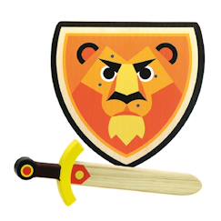 Jouet-Jeux d'imitation-Set bouclier et épée lion