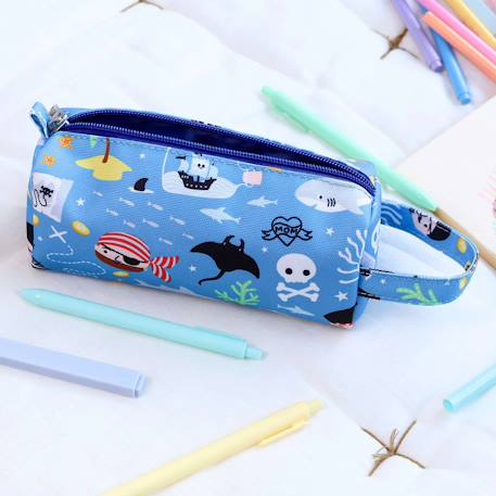 Trousse d'école et loisirs pour enfant Beige+Bleu+Gris+Jaune+Kaki+Pêche+Rose+Vert 8 - vertbaudet enfant 
