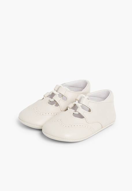 Chaussures anglaises en cuir pour bébé Beige+Blanc+Ciel clair 4 - vertbaudet enfant 