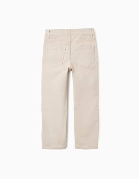 Pantalon en sergé Beige clair+Bleu foncé 2 - vertbaudet enfant 