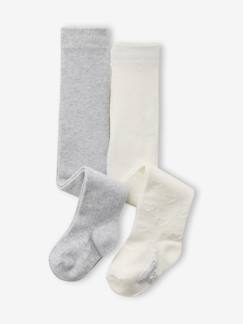 Lot 2 Collants Bébé Fille Maille Ajourée  - vertbaudet enfant