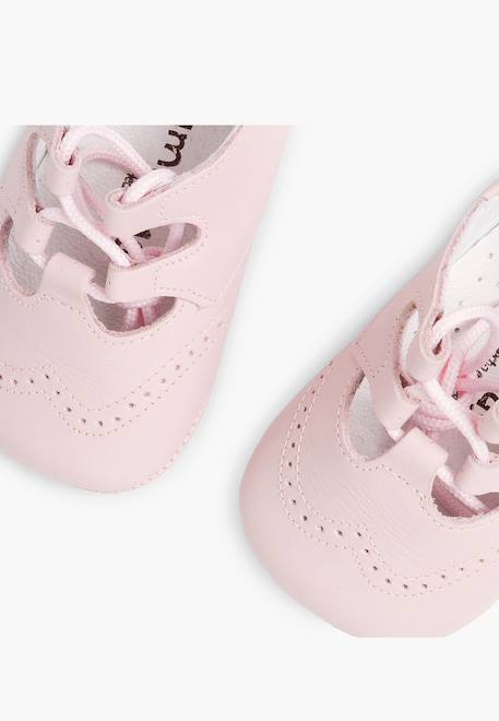 Chaussures anglaises en cuir pour bébé Rose 6 - vertbaudet enfant 