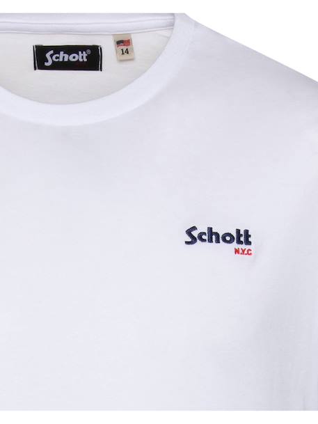 T-shirt manches courtes brodé Blanc+Bleu ciel+Bleu jean+Gris chiné+Marine+Noir+Orange+Sage kaki+Vert pastel 2 - vertbaudet enfant 