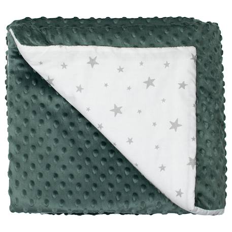 Couverture réversible et ultra douce stella Bleu+Camel+Écru+Gris+Rose+Vert 22 - vertbaudet enfant 