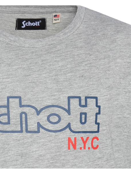 T-shirt imprimé à manches courtes Blanc+Bleu+Gris chiné+Marine+Noir+Orange+Vert 8 - vertbaudet enfant 