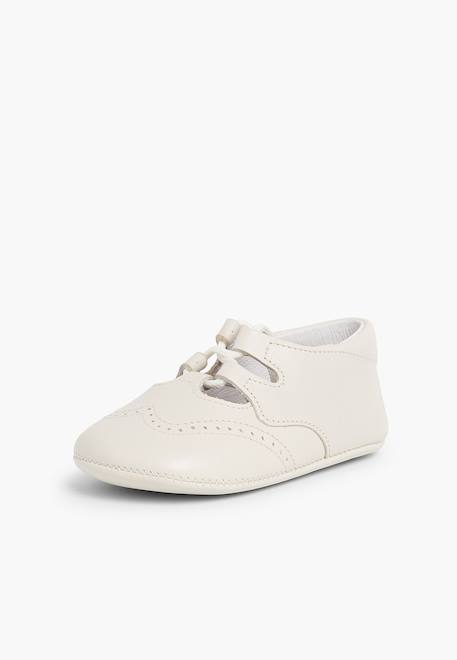 Chaussures anglaises en cuir pour bébé Beige+Blanc+Ciel clair 2 - vertbaudet enfant 