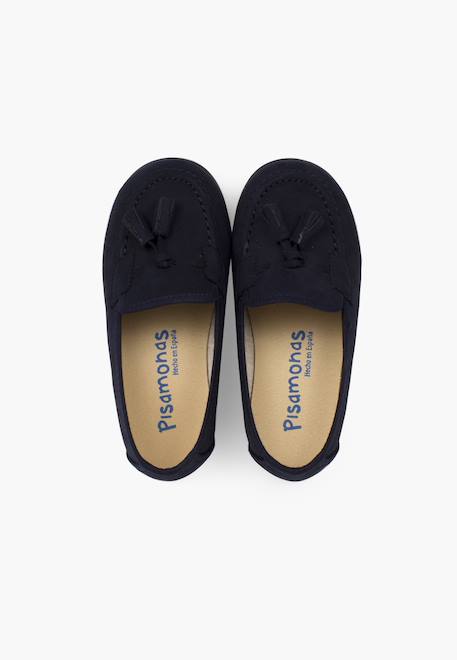 Mocassins pompons serratex Beige+Bleu marine 11 - vertbaudet enfant 
