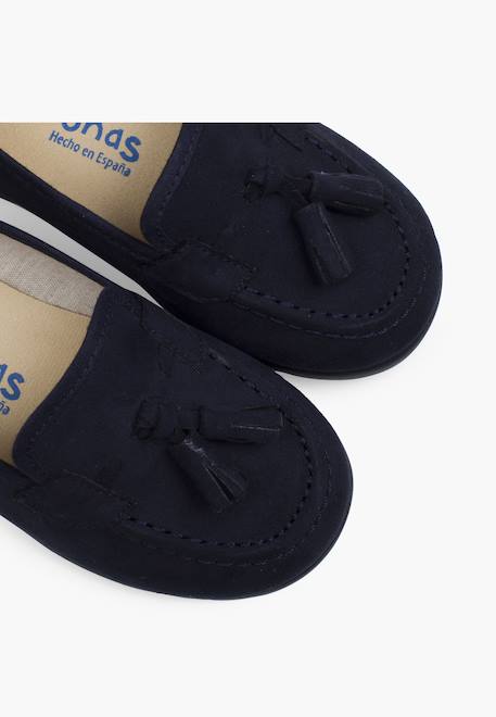 Mocassins pompons serratex Beige+Bleu marine 12 - vertbaudet enfant 
