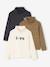 Lot de 3 T-shirts col roulé fille écru+lot rose poudré 1 - vertbaudet enfant 