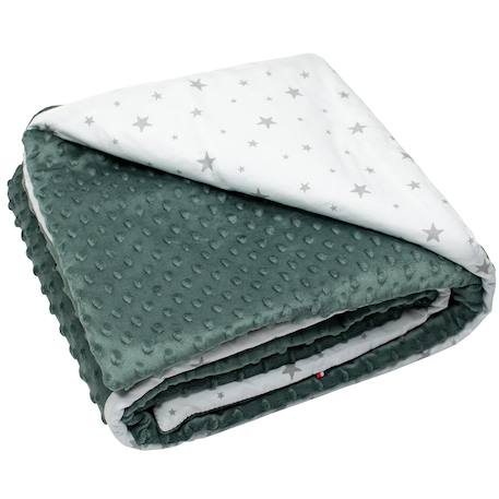 Couverture réversible et ultra douce stella Bleu+Camel+Écru+Gris+Rose+Vert 19 - vertbaudet enfant 