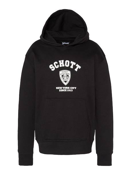 Sweatshirt imprimé nypd à capuche Blanc+Bleu jean+Gris chiné+Marine+Noir 13 - vertbaudet enfant 