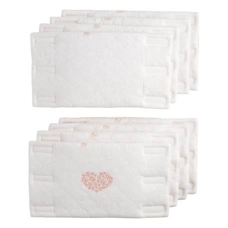 Protections de barreaux de lit en coton matelassé - petit coeur Blanc/rose 1 - vertbaudet enfant 
