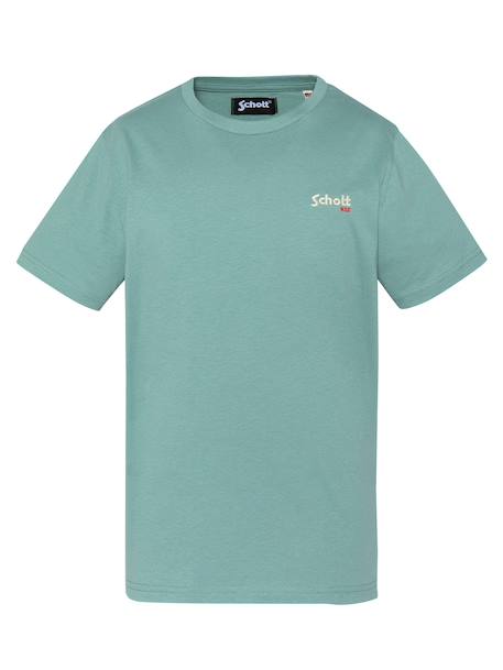 T-shirt manches courtes brodé Blanc+Bleu ciel+Bleu jean+Gris chiné+Marine+Noir+Orange+Sage kaki+Vert pastel 30 - vertbaudet enfant 