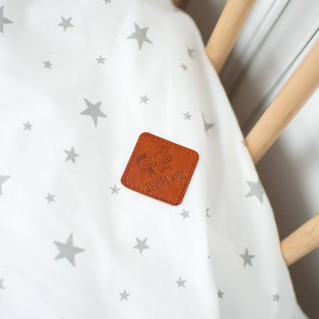 Housse de couette bébé réversible en coton stella Stella, imprimé étoiles blanc, gris 4 - vertbaudet enfant 