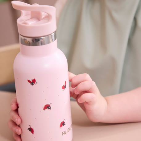 Gourde en acier inoxydable lucky Rose, rouge, noir 4 - vertbaudet enfant 