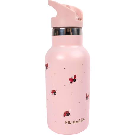 Gourde en acier inoxydable lucky Rose, rouge, noir 1 - vertbaudet enfant 
