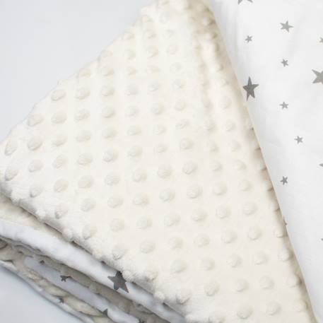 Couverture réversible et ultra douce stella Bleu+Camel+Écru+Gris+Rose+Vert 10 - vertbaudet enfant 