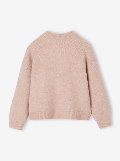 Gilet fille noeuds en velours anthracite+rose poudré 10 - vertbaudet enfant 