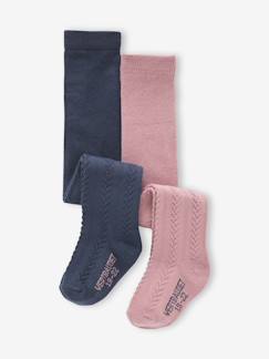 -Lot de 2 paires de collants en maille torsadée bébé fille