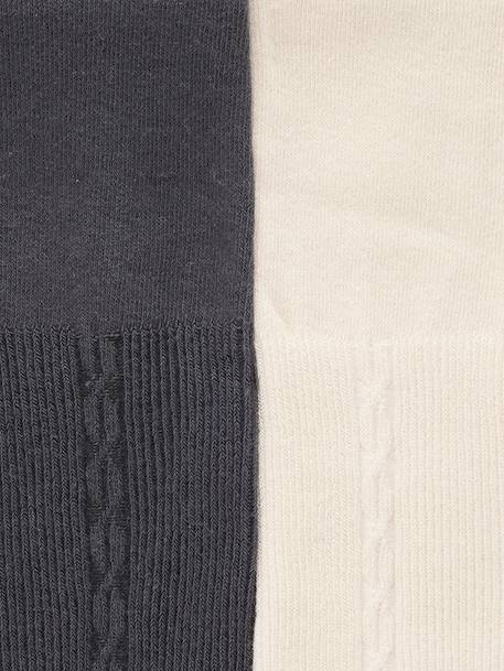 Lot 2 Collants Fille Motif Torsade Assortis 2 - vertbaudet enfant 