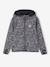 Sweat sport zippé matière technique fille motifs fleurs anthracite+écru+vert imprimé 1 - vertbaudet enfant 