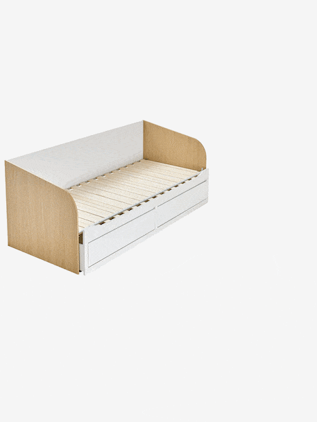 Lit gigogne 80x200cm avec rangement YEL blanc 11 - vertbaudet enfant 