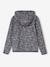 Sweat sport zippé matière technique fille motifs fleurs anthracite+écru+vert imprimé 2 - vertbaudet enfant 