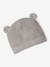 Kit naissance bonnet, moufles et chaussons et son pochon personnalisable beige chiné+écru+rose 2 - vertbaudet enfant 