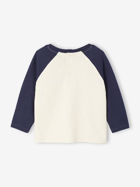 T-shirt bébé manches longues avec imprimé placé devant kaki+marine 8 - vertbaudet enfant 