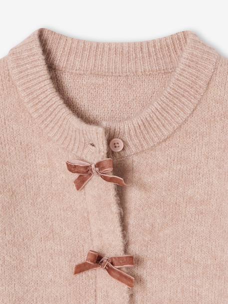 Gilet fille noeuds en velours anthracite+rose poudré 11 - vertbaudet enfant 