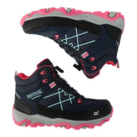 Bottines de marche synthétique samaris iii Bleu marine / rose fluo+Noir / gris clair 6 - vertbaudet enfant 