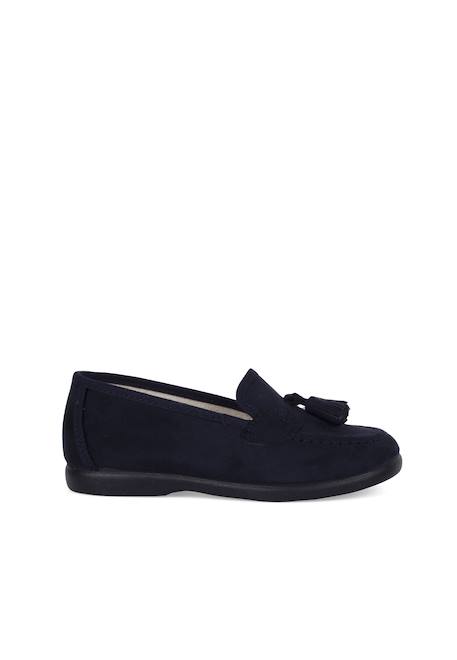 Mocassins pompons serratex Beige+Bleu marine 7 - vertbaudet enfant 