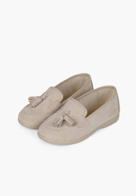 Mocassins pompons serratex Beige+Bleu marine 4 - vertbaudet enfant 