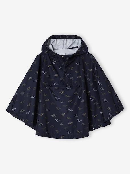 Cape de pluie à capuche garçon imprimé dinosaures indigo 1 - vertbaudet enfant 