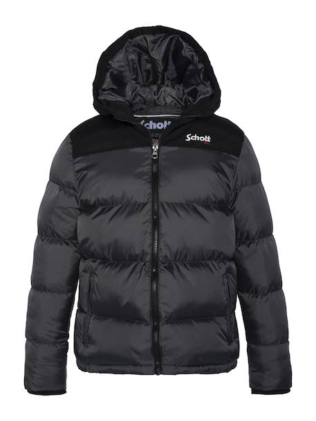 Doudoune à capuche Anthracite 1 - vertbaudet enfant 