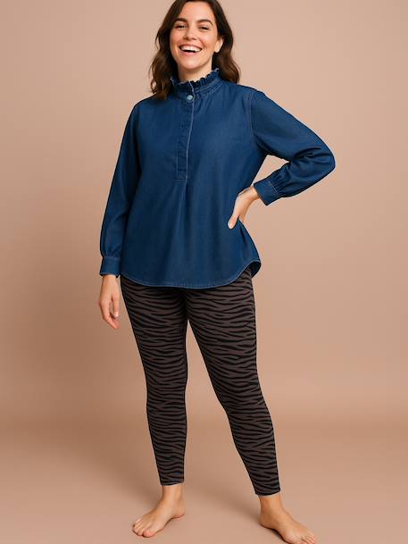 Legging motif zébré femme capsule mère-fille chocolat 2 - vertbaudet enfant 