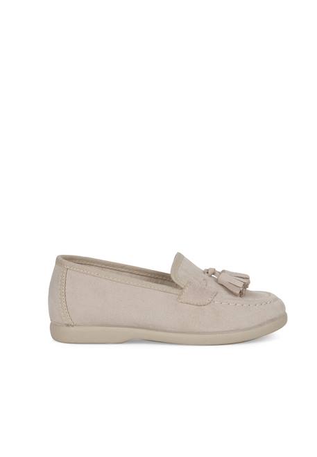 Mocassins pompons serratex Beige+Bleu marine 1 - vertbaudet enfant 